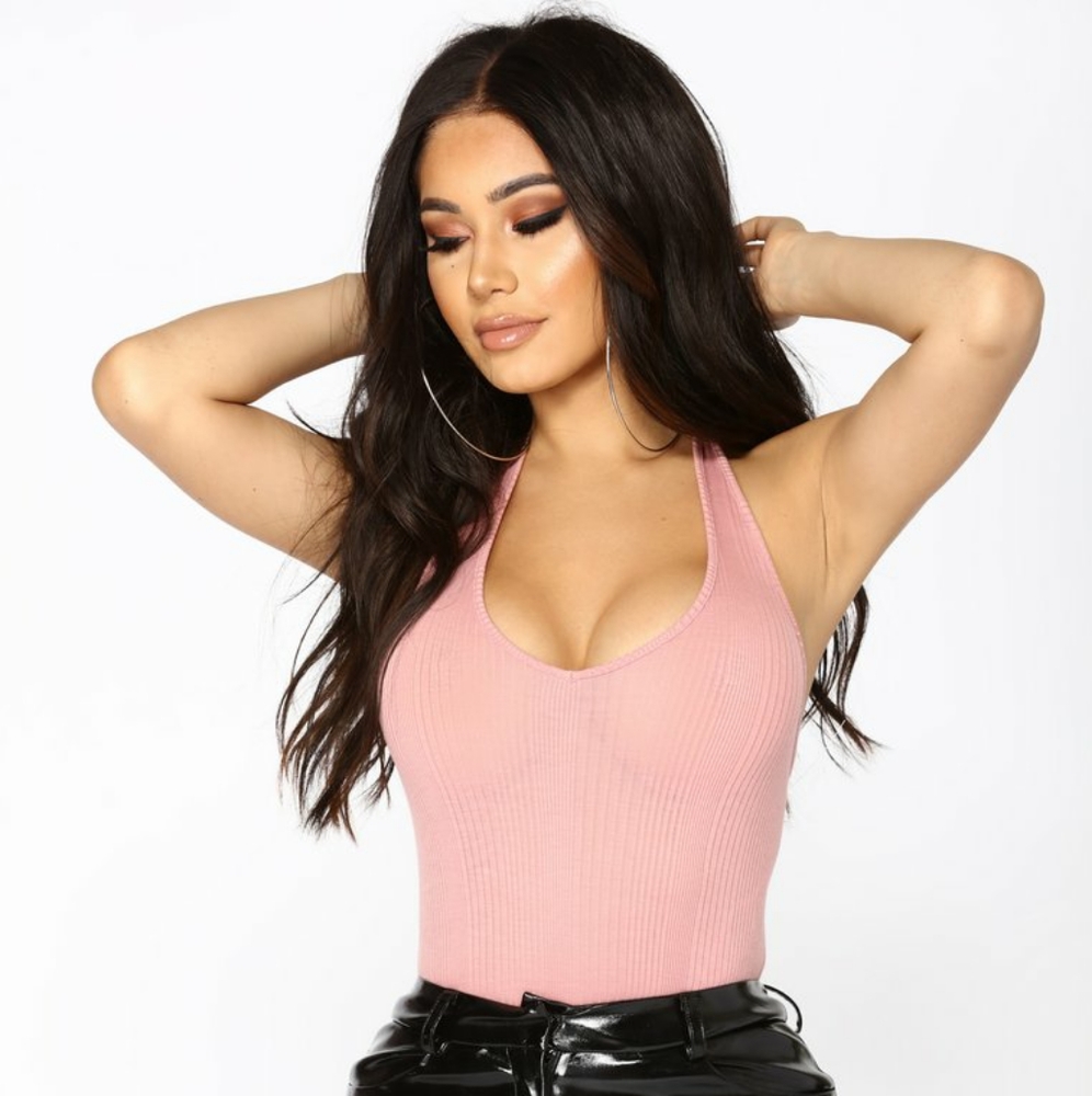 Fashion Nova Kalani Rose Pink Halter Top